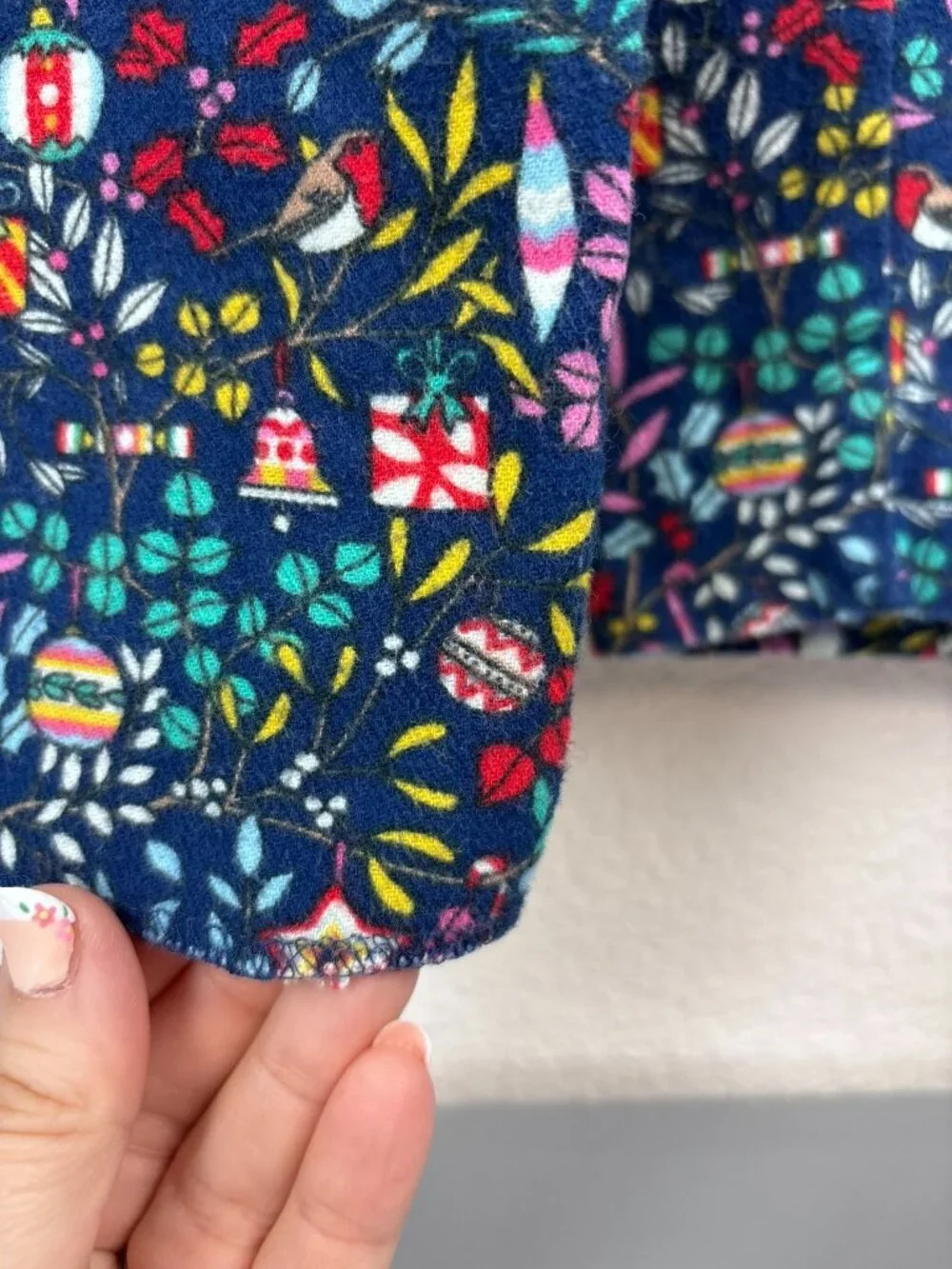 Boden women's 6 Navy christmas‎ printed flannel pajama sleep pants 100% cotton